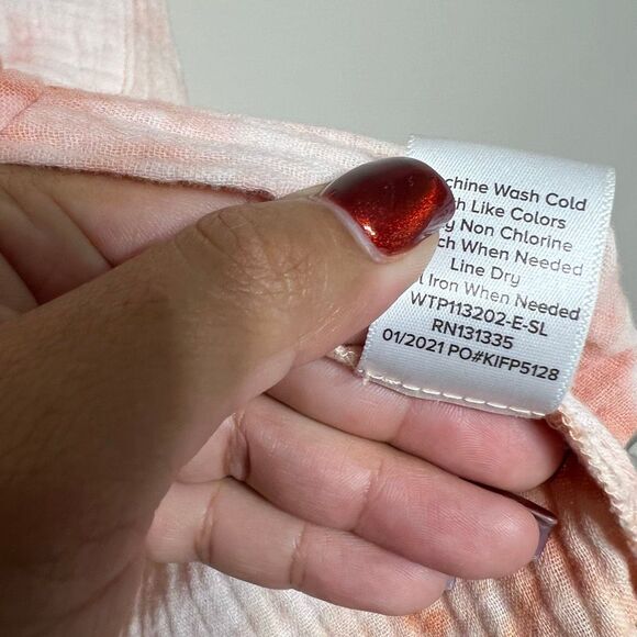 Roan and Ryan Orange Tie Dye Button Down Long Sleeve Small - Picture 4 of 6